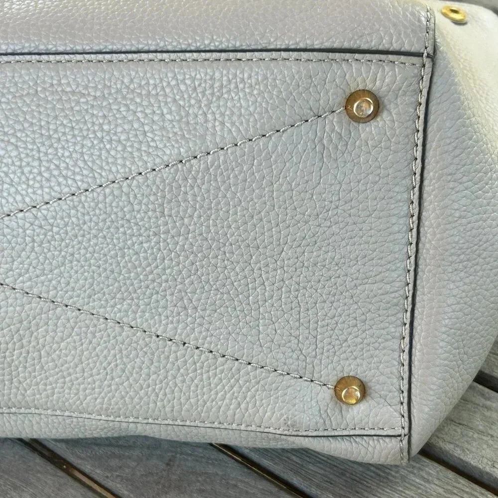 Marc Jacobs Pebbled Leather Tote in Light Gray with Gold Hardware